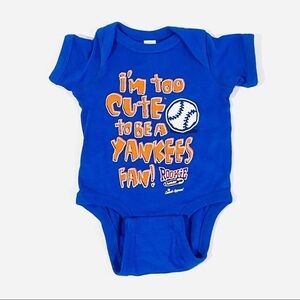 NWOT I’m Too Cute to Be a Yankees Fan Onesie